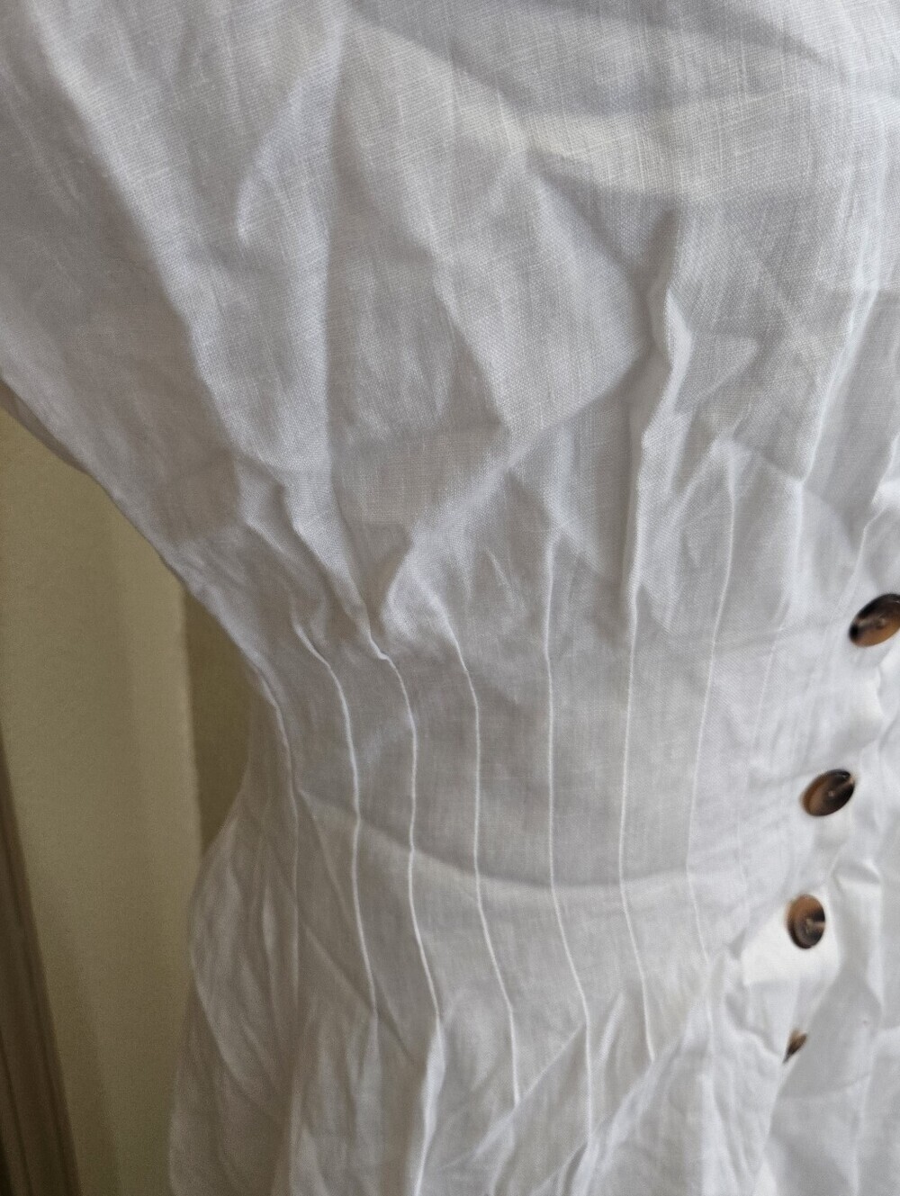 nwt Antonio Melani Ellie Linen dress in Ultra White sz 10 scandi cottagecore - Picture 3 of 9